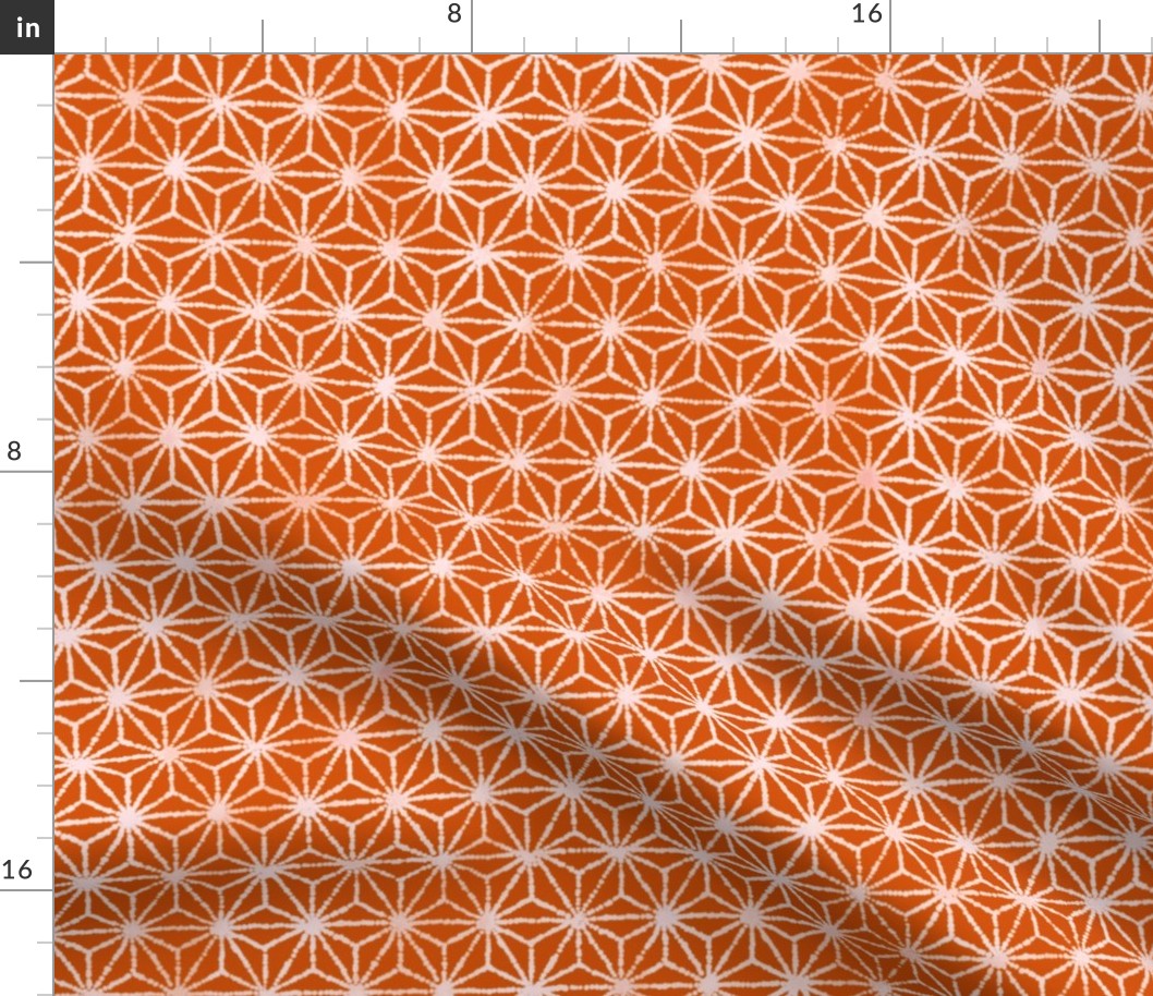 Burnt Orange Shibori Hoshi - Star (reversed) 18”