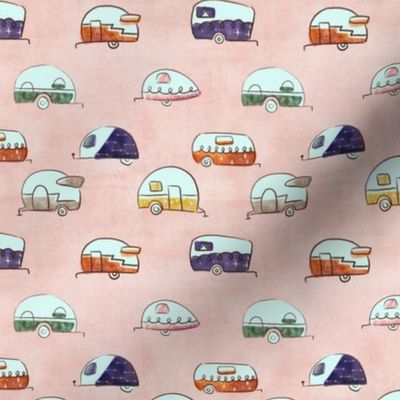 Retro camping  pink  small