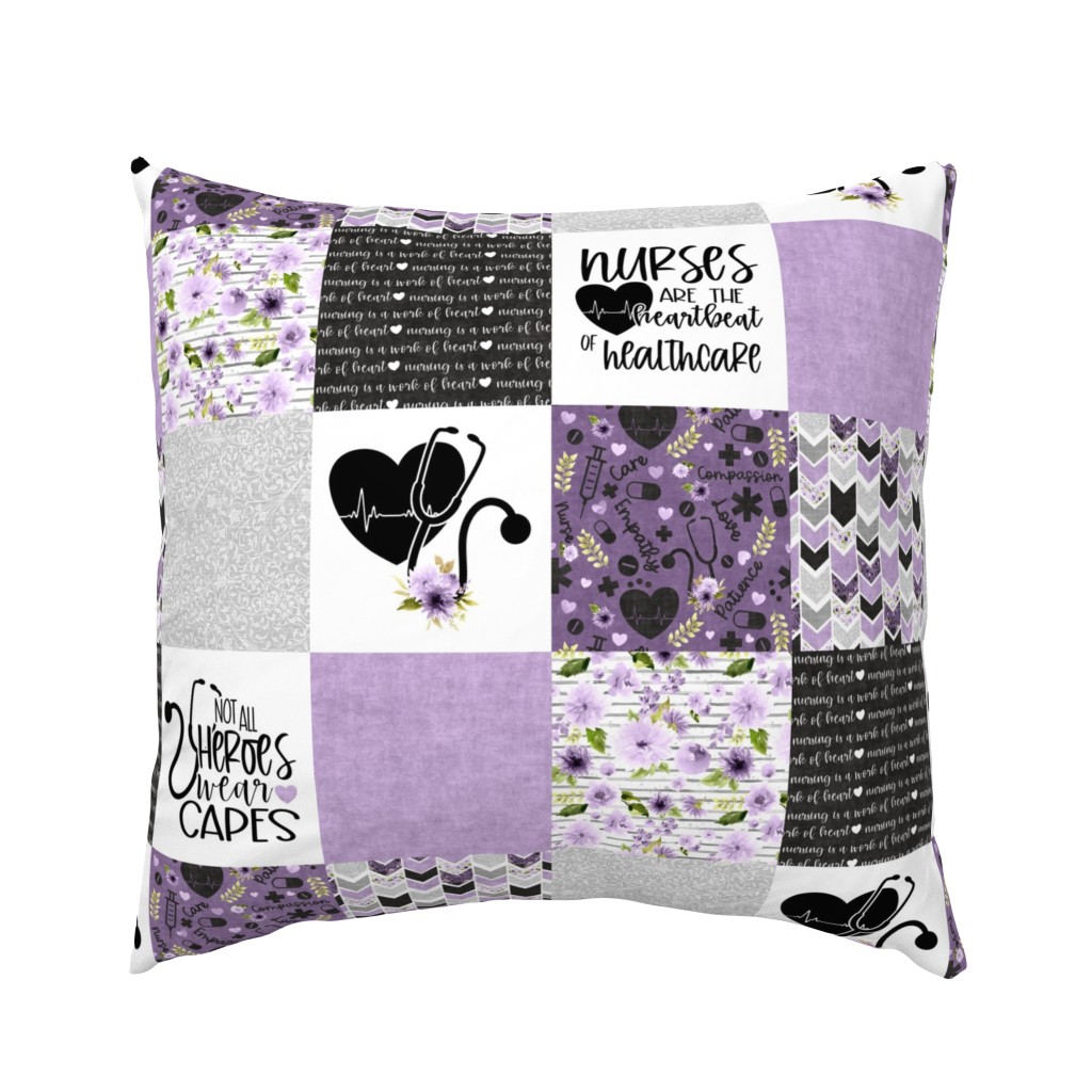 Nurse//Purple - Wholecloth Cheater Quilt