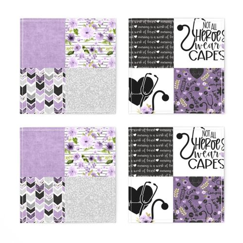 Nurse//Purple - Wholecloth Cheater Quilt