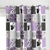 Nurse//Purple - Wholecloth Cheater Quilt - Rotated