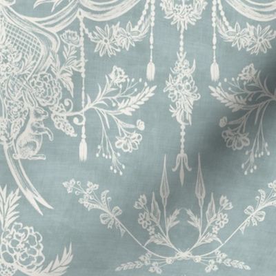 Classic Monochrome Rococo( White and Blue)