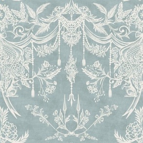 Classic Monochrome Rococo( White and Blue)