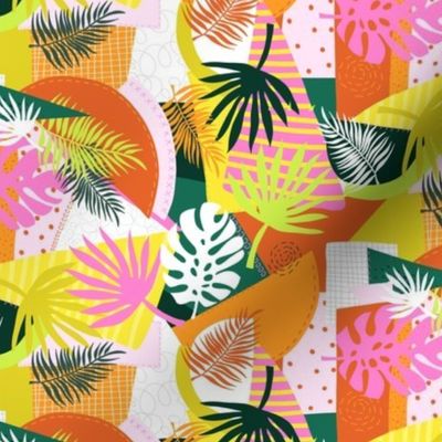 Small Tropical Summer Palm Leaves Abstract