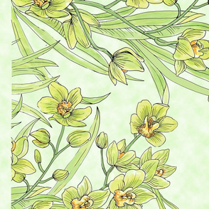 Cymbidium Orchid border print