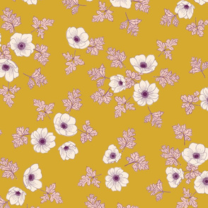 Anemone floral L in goldenrod by Pippa Shaw