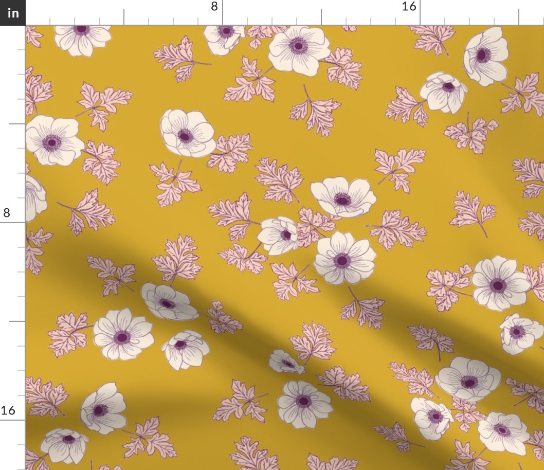 Anemone floral L in goldenrod by Pippa Shaw
