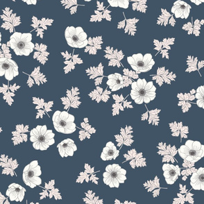 Anemone floral L in slate by Pippa Shaw