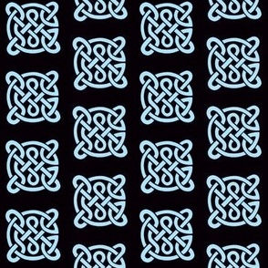 Celtic knot in light blue on black