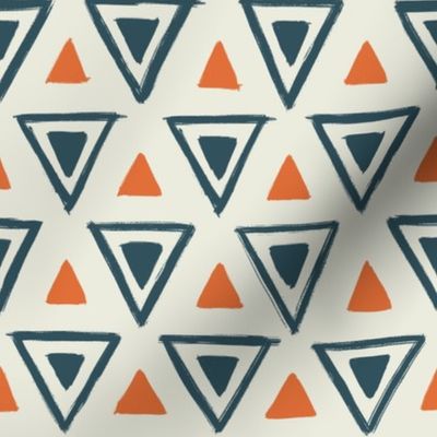 Navy & Orange Triangles