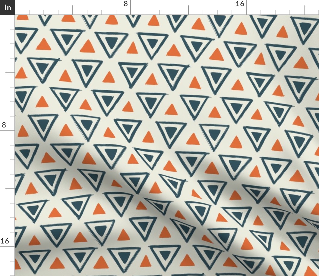 Navy & Orange Triangles