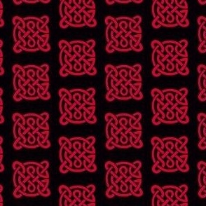 Celtic knots in red on black 