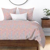 Starry Stripes- Apricot on Pastel Blue and Mauve // Large