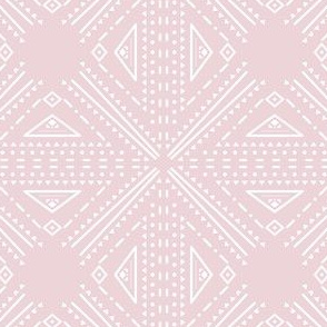 4" white  mudcloth triangles on pink background