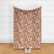 Retro color blocks geometric bars copper brown