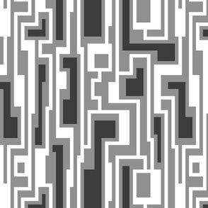 Retro color blocks geometric bars grey black white