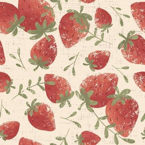 Vintage textured strawberries