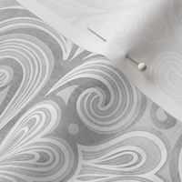 Rococo Damask Gray Medium- Romantic Home Decor- Linen Texture Wallpaper