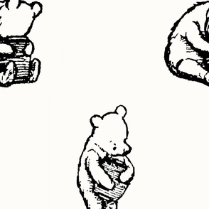classic winnie the pooh clipart black and white