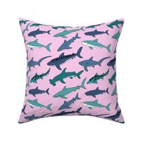 Colorful Shark Friends - Pink