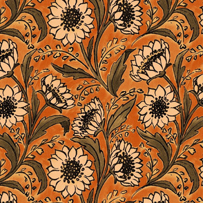 High Plains Sunflowers - rust black and ochre