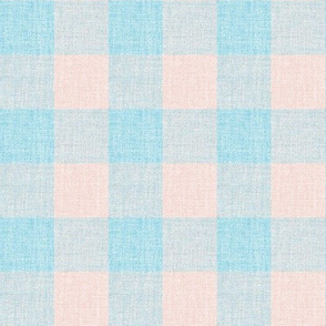 Buffilo Plaid pink blue linen