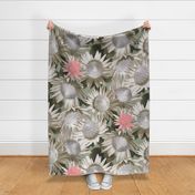 Soft Muted Protea - Large Scale