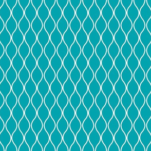 Turquoise with White Geometric Design