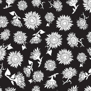 sunflowers - monochrome
