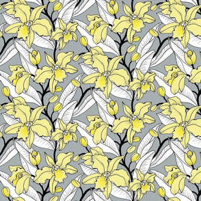 Small Pantone yellow and gray Orchid