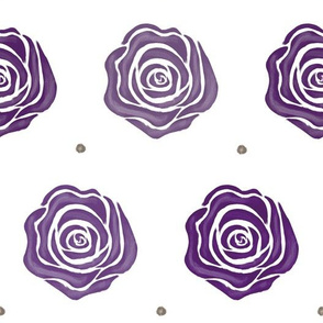 Roses and Dots - Purple