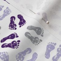 (small scale) multi baby feet - purple/grey - nursing - LAD21