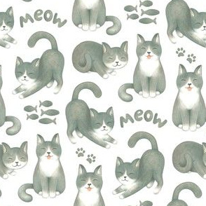 Cute Cats - on white 