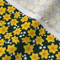 Boho yellow daffodil garden flowers sweet colorful daffodils blossom boho nursery white forest green small