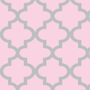 Quatrefoil Blossom & Chinchilla Reverse