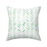 Celadon green brush strokes watercolor herringbone - modern painted geometrical abstract pattern a134-7