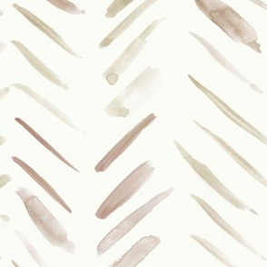 earthy toned brush strokes watercolor herringbone - modern painted geometrical abstract pattern a134