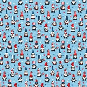 (micro scale) patriotic gnomes - Stars and Stripes - red white and blue - light blue - C21