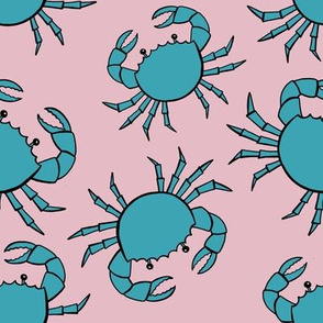 Beach Crabs - Pink and Teal