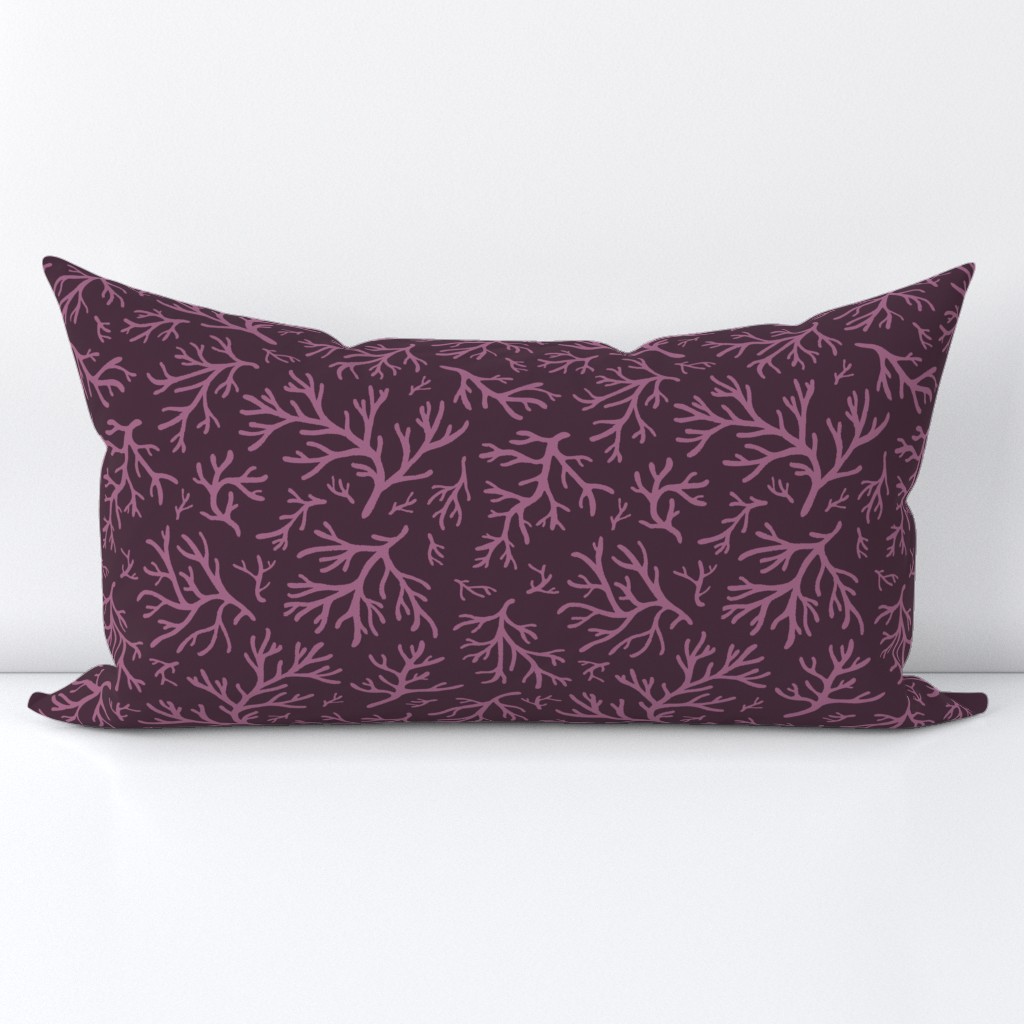 Abstract Coral in Purple on Plum - Medium