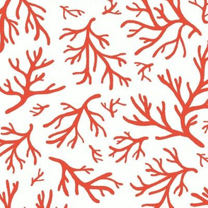 Abstract Coral in Coastal Red and White - Medium