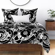 Bold intricate floral in black and white
