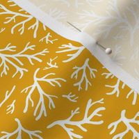 Abstract Coral in White on Goldenrod Yellow - Small