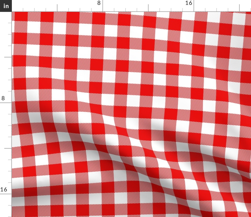 1" red gingham