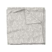 Hawaiian Damask | Regular Scale | Neutral Gray Tropical Pineapple