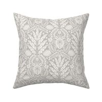 Hawaiian Damask | Regular Scale | Neutral Gray Tropical Pineapple