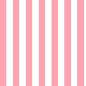 Pink Awning Stripe Pattern Vertical in White