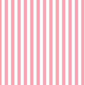 Pink Bengal Stripe Pattern Vertical in White