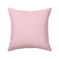 Small Pink Bengal Stripe Pattern Horizontal in White