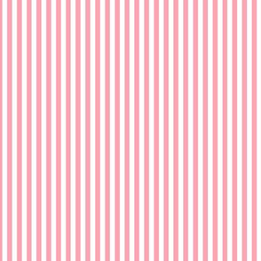 Small Pink Bengal Stripe Pattern Vertical in White